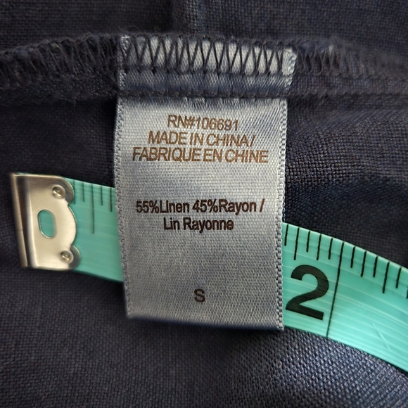 YOUNG FABULOUS & BROKE Cuba Jumpsuit Linen Blend Navy Sleeveless Wide-Leg Small - Picture 8 of 13